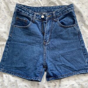 High waisted denim shorts